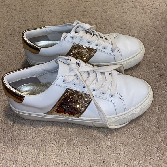 Tory Burch Carter white sneakers with gold sequins - Picture 5 of 7